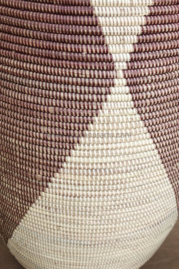 Handwoven Senegalese Laundry Basket with lid - Sustainable home decor