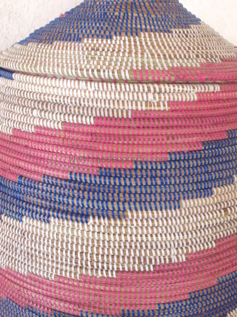 Handwoven Senegalese Laundry Basket with lid - Sustainable home decor