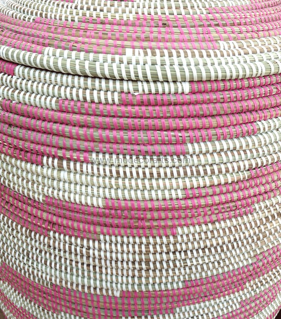 Handwoven Senegalese Laundry Basket with lid - Sustainable home decor