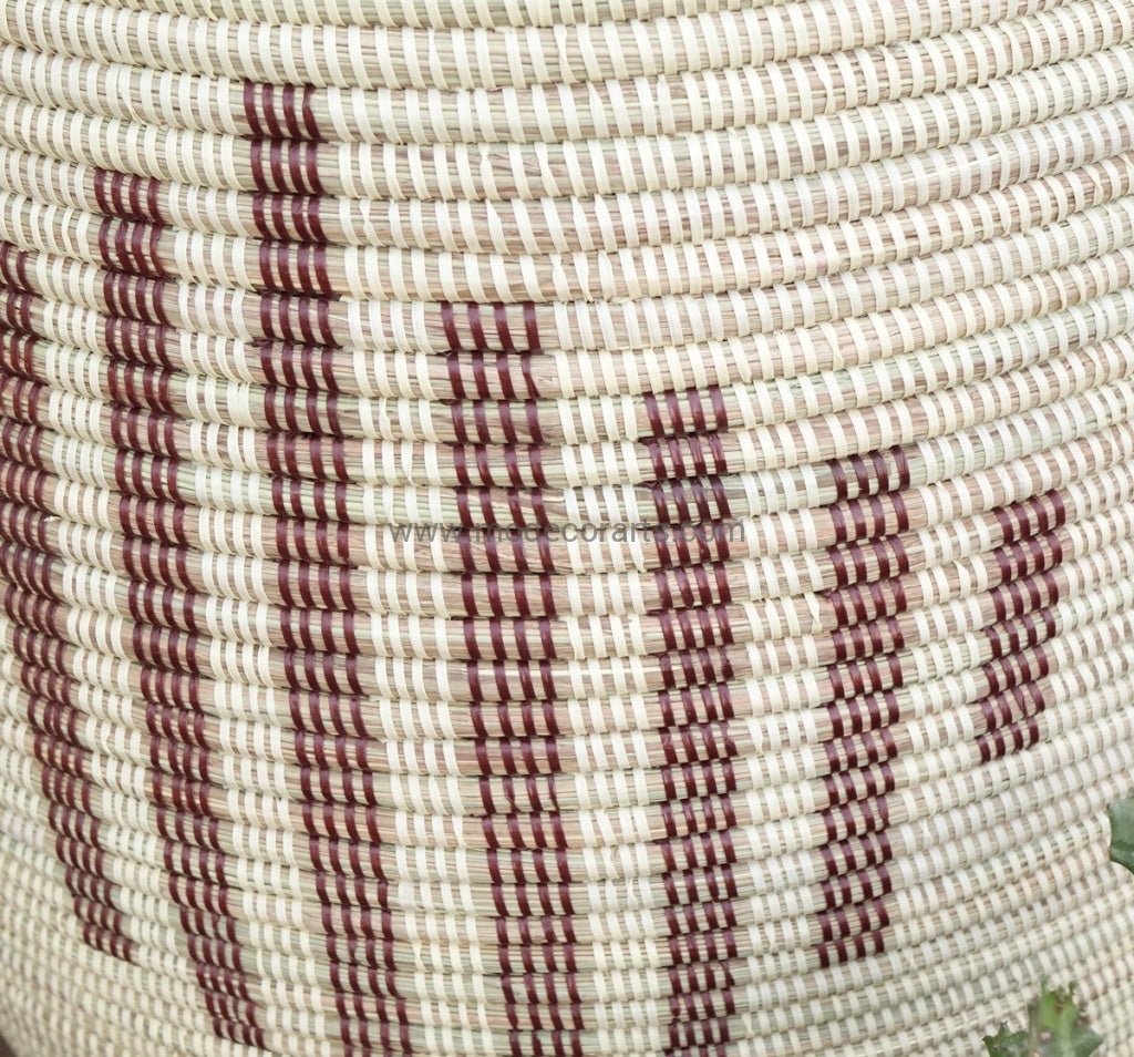 Eco-friendly Senegalese handwoven laundry basket with lid in XXL size