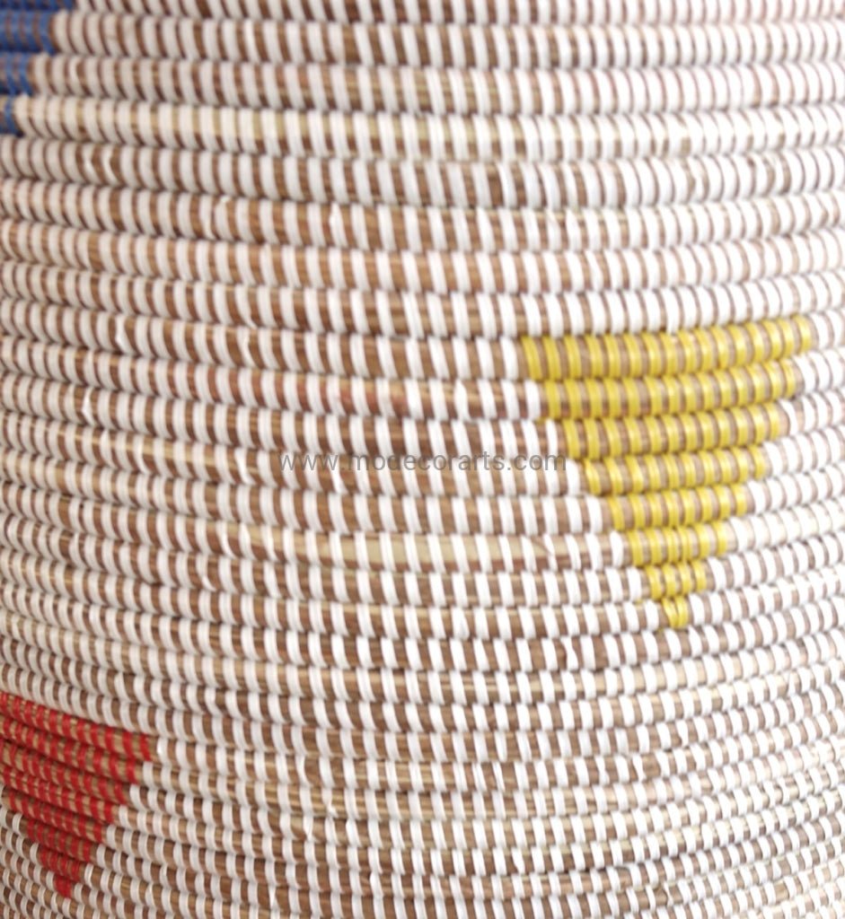 Eco-friendly Senegalese handwoven laundry basket with lid in XXL size