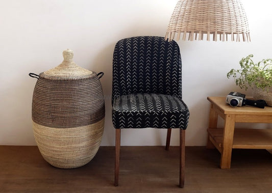 Handwoven Senegalese Laundry Basket with lid - Sustainable home decor