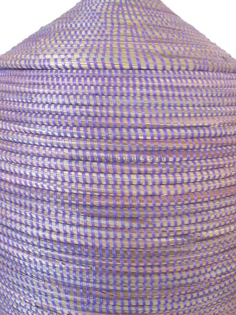 Handwoven Senegalese Laundry Basket with lid - Sustainable home decor