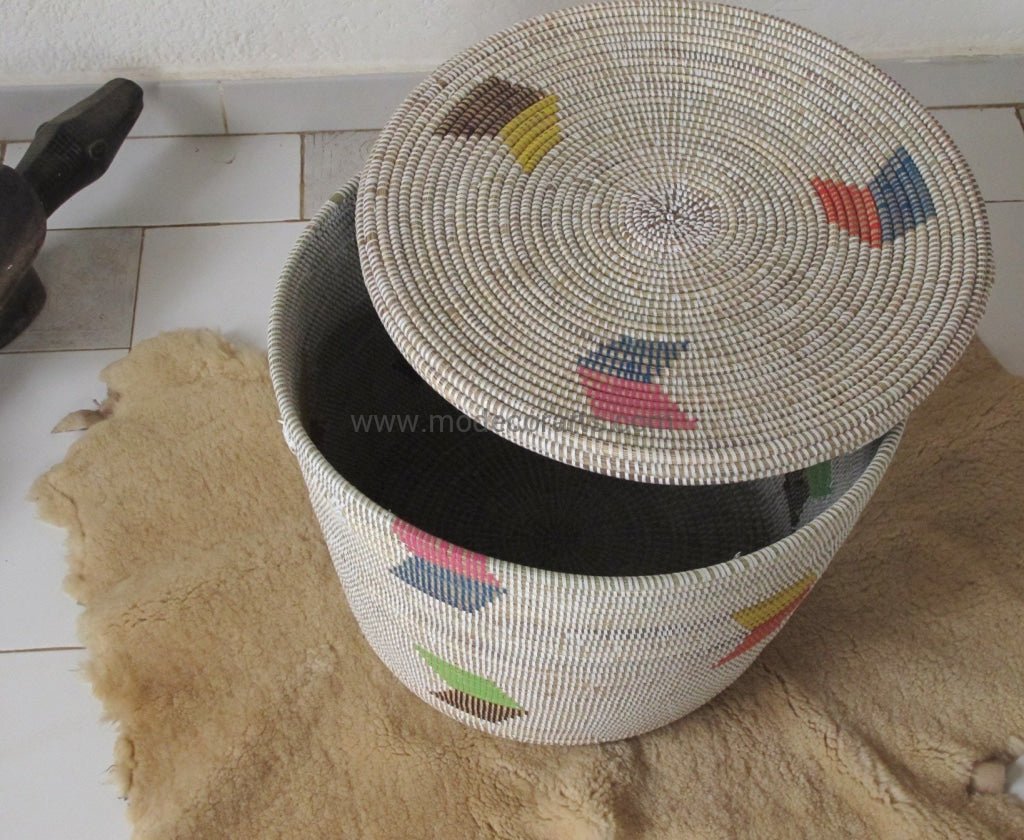 Toy Storage basket with flat lid tidy up clutter free for kids room