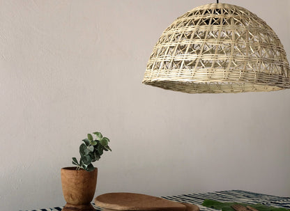 Handwoven Lampshades in Palm Stems / Wicker Chandelier / Rattan Light Shade - modecorarts