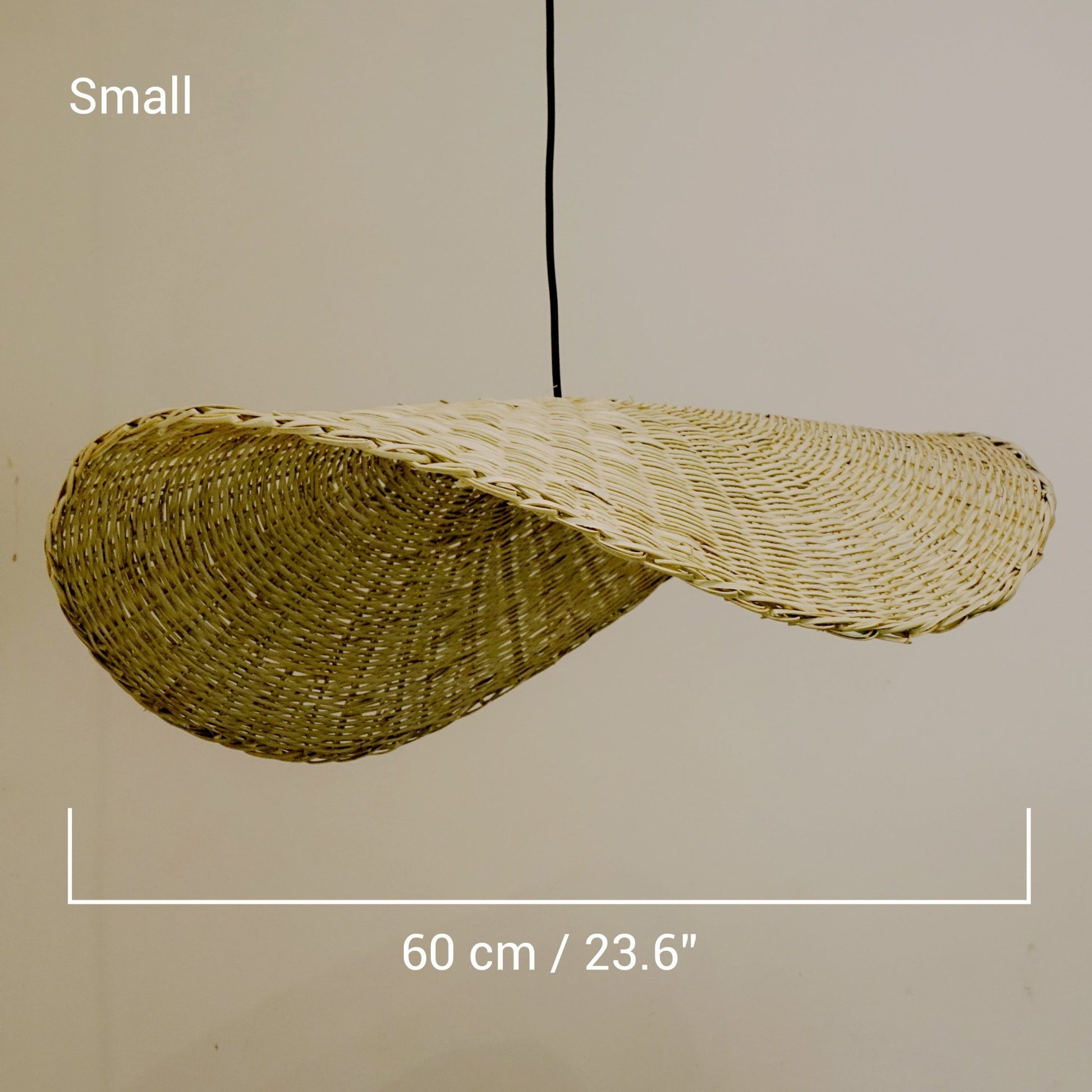 Wavy Lampshades in Palm Stems / Handwoven Lampshades / Ceiling Pendant Light Shade - modecorarts